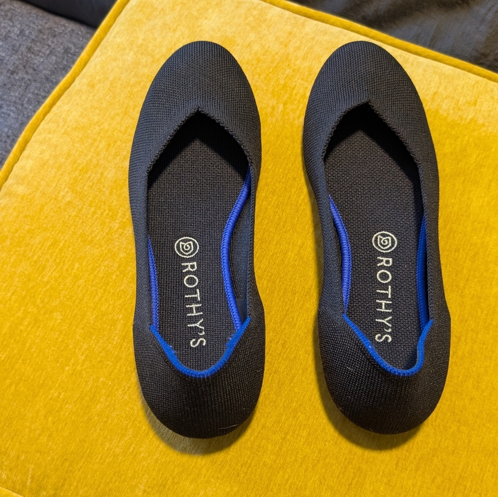 Rothy's Black Knit Ballet Flats with Brand New Inserts